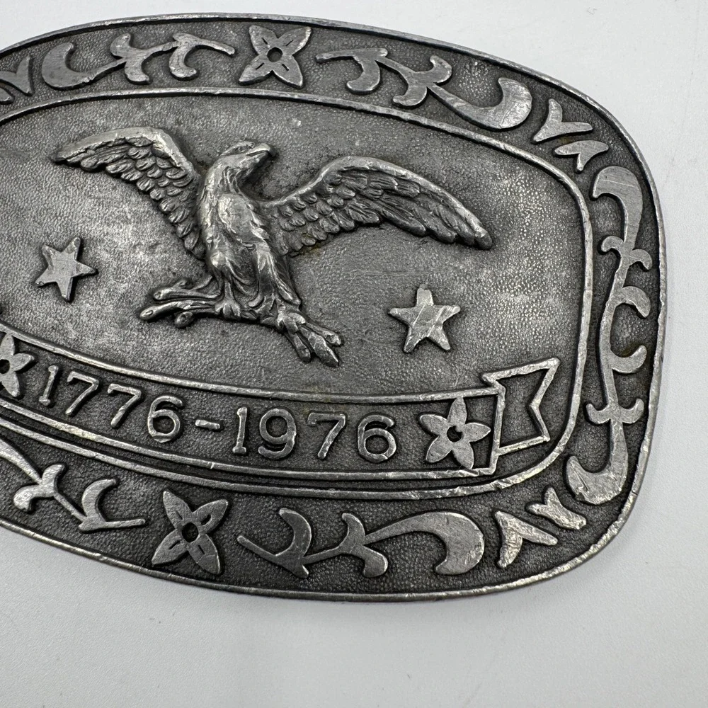 Celebrity Belt Buckle Unisex OS Silver Bicentennial‎ 1776-1976 Eagle Americana